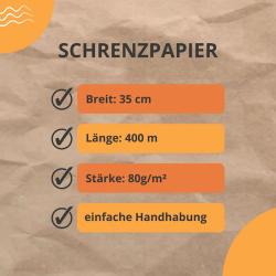 Schrenzpapier 35 cm x 400 m 80g/m² auf Rolle