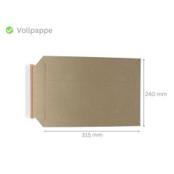 Versandtaschen Voll-Pappe braun 240x315 mm