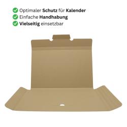 Großbriefmappe Kalenderverpackung 350x220x18 mm Wellpappe Braun KV