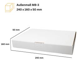 Maxibriefkarton 240 x160x50 mm WEIß MB-3