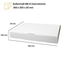 Maxibriefkarton International 350x250x30 mm WEISS MB6